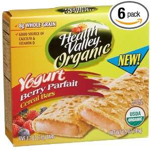 Health Valley Organic, Yogurt Berry Parfait, Cereal Bars, 6.5 Ounce 