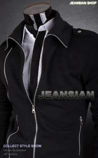 SWM Designer Mens Double Zips Jacket Coat Black S1512  
