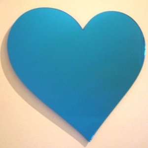  Blue Heart Mirror 45cm X 40cm