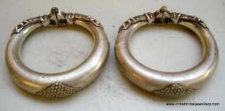vintage antique tribal old silver bangle bracelet anklet gypsy  