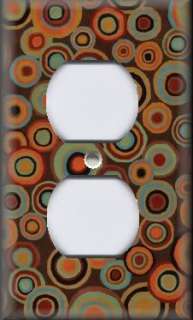 Light Switch Plate Cover Brown Circles  