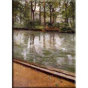  The Yerres, Rain 12x16 Streched Canvas Art by Caillebotte 