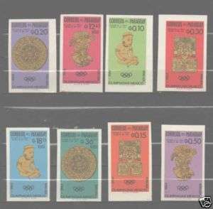 Paraguay stamp set MNH Mi 1543  50 imperf olympics Art  