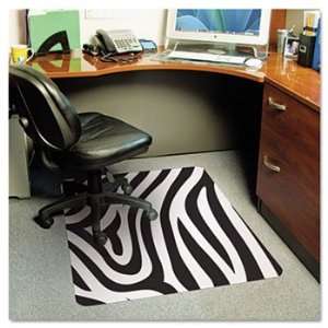   Printed Chair Mat, 60w x 46l, Zebra Print ESR118771