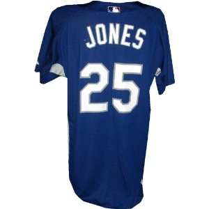 Andruw Jones #25 2008 Dodgers Game Used Blue Batting Practice Jersey 