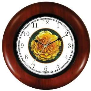  Yellow Rose Flower (JP6) Wooden Wall Clock by WatchBuddy 