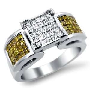  1.30ct Yellow Canary Diamond Ring Band 14k White Gold 