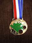 SOCCER gold medal green painter neck drape trophy  