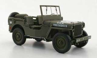 WELLY Diecast WWII US Willy 1/4 TON ARMY TRUCK Jeep 1/18  