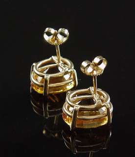 fab HUGE pair of citrine earrings set in 14k yellow gold. Measure 