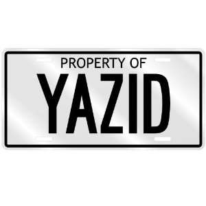  PROPERTY OF YAZID LICENSE PLATE SING NAME