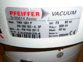 Pfeiffer Vacuum Turbopump TMH 1001P rebuilt  