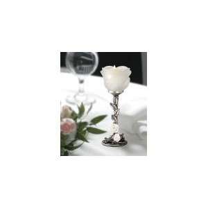  ivory rose design candleholders