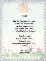 100 years from now Nursery Poem Prayer Personalized  