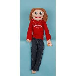  Brunette Girl Puppet with Pigtails   Wrap Around People 