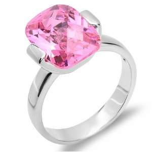  6.50 CT Sterling Silver Ladies Cushion Pink Sapphire Cubic 