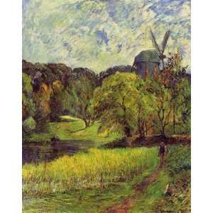  Oil Painting Windmil, Ostervold Park Paul Gauguin Hand 