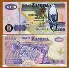 ZAMBIA 100 KWACHA 2009 P 38 UNC UNCIRCULATED AFRICA EAGLE