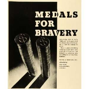 Young Rubicam Advertising Medal Bravery Coins Advertiser Business Y&R 