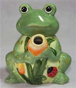 12 Ounce Hand Painted Raised Ceramic Frog Teapot  