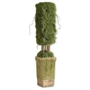  UT60053   Moss Entwined with Vine Topiary in Stone Planter 