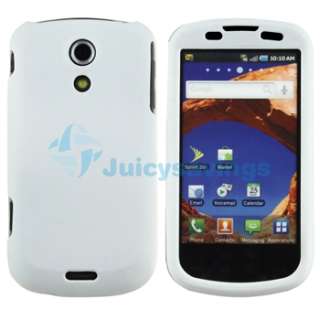 White Hard Cover Case+Car Charger+Cable+Privacy LCD Guard For Samsung 