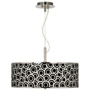  Black and Ivory Circlets Giclee Glow 20 Wide Pendant 