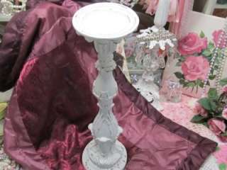 SHABBY TALL ORNATE PILLAR CANDLEHOLDER~Cottage~Chic~French~Country 