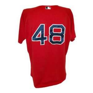  Scott Atchison #48 Red Sox 2010 Game Worn Red Cool Base 