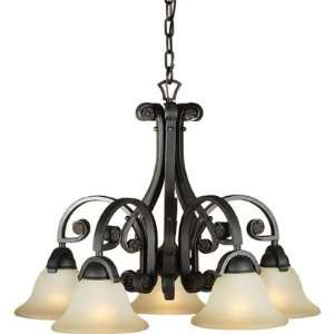  Forte Lighting 2219 05 64 5 Light Chandelier, Bordeaux 