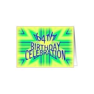  64th Birthday Party Invitation Bright Star Card Toys 