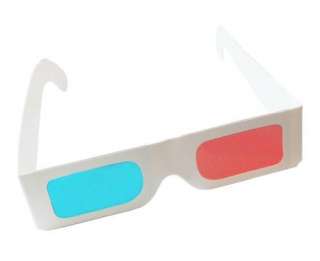 50 Pairs Red Cyan 3D White Paper Glasses Anaglyph Dimensional YJ05 