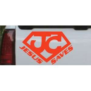 Jesus Saves Christian Car Window Wall Laptop Decal Sticker    Red 10in 