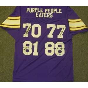  Vikings Purple People Eaters Quad Signed Jersey 