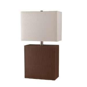  Cal Lighting BO 673 Genuine Table Lamp, Brown Leather 