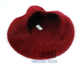 Womens Vintage Aris Hat Winter Beanie ANGORA Hat Wine Red  