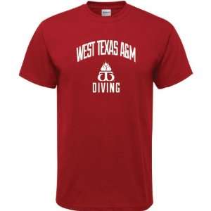 West Texas A&M Buffaloes Cardinal Red Diving Arch T Shirt
