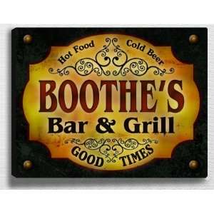  Boothes Bar & Grill 14 x 11 Collectible Stretched 