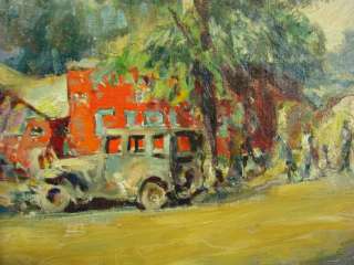 Walter Krawiec Russell Bros. Truck Circus Oil Painting  