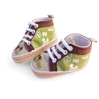Infant Baby Toddler Boys Green Mickey Mouse Canvas Shoes 3 18 months 