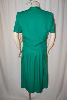   STEVENS PLEATED GREEN EMBROIDERED SHORT SLEEVE DRESS WOMEN SZ 14M NWT