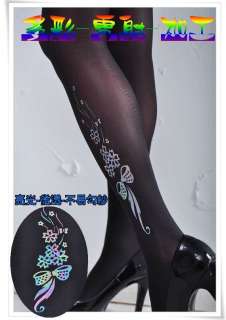 New Women Bow Black Opaque Tights Pantyhose f185  