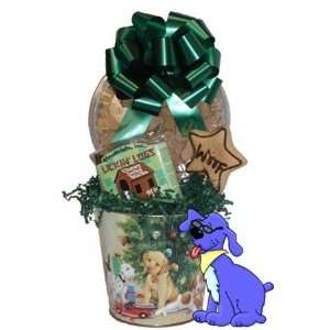  Dog Holiday Gift Pail  Basket Theme GET WELL SOON  Bow 