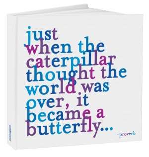 Caterpillar Quote Blue Bound Journal 8x8