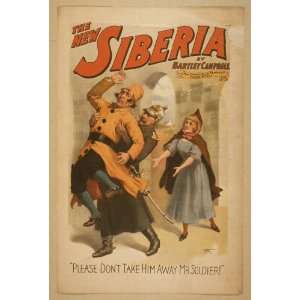  Poster The new Siberia by Bartley Campbell. 1896