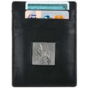 Arizona State Sun Devils Black Leather Money Clip and Business Card 