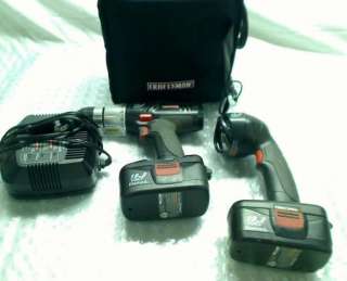 CRAFTSMAN 18 VOLT CORDLESS DRILL BATTERY LIGHT & CHARGER CASE  