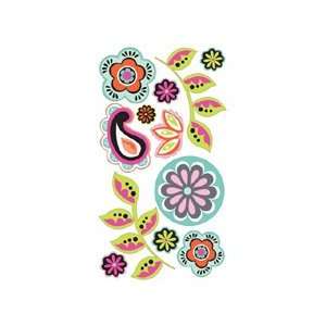  Mixed Media Dimensional Stickers, Paisley & Flowers Arts 