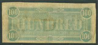 1864, T65, $100.00 Lucy Pickens, blue $100 reverse, small pinhole, VF+ 