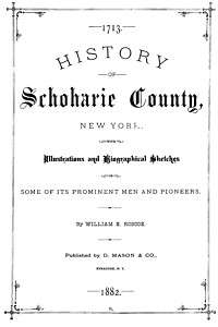 1882 Genealogy History of Schoharie County New York NY  